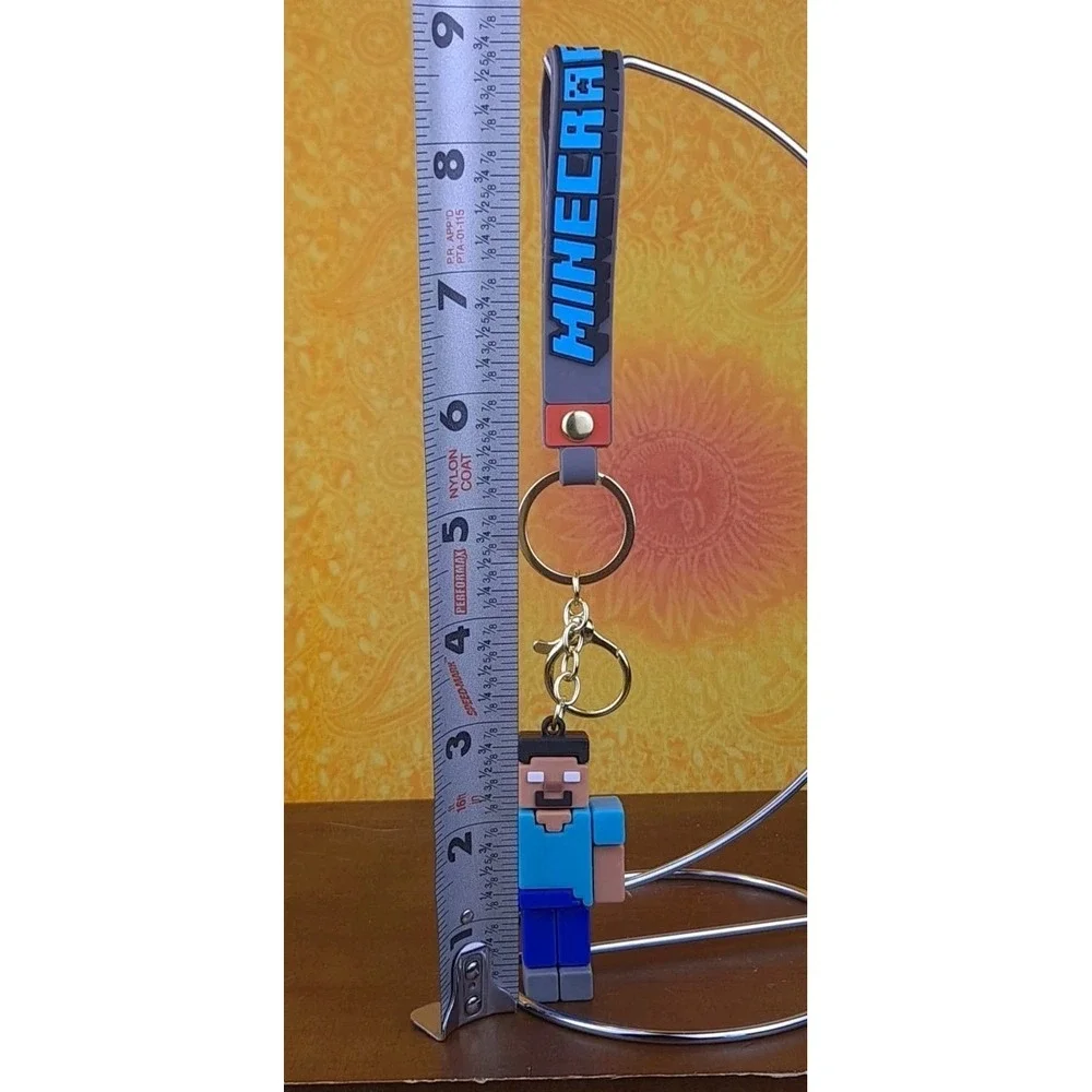 Steve 3D PVC Minecraft Figure‎ Keychain Backpack Wristlet